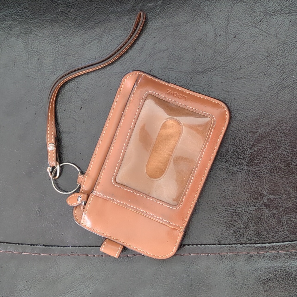 Lodis Brown Leather Wristlet